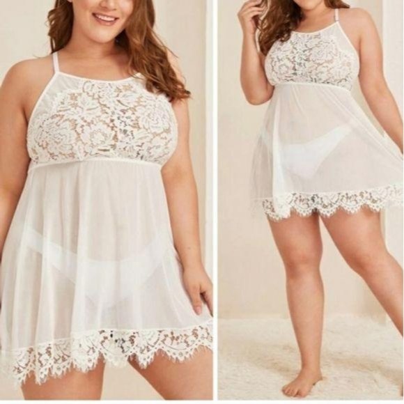 Other - 3X White Lace Babydoll and Matching Panty
